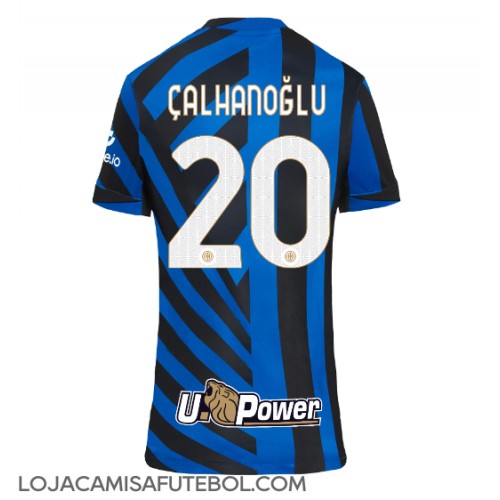 Camisa de Futebol Inter Milan Hakan Calhanoglu #20 Equipamento Principal Mulheres 2024-25 Manga Curta